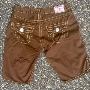True Religion Brown Cargo Cutoffs Women’s 29 Y2K Shorts Joey Short